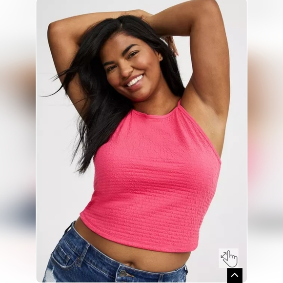 torrid Tops - NWOT Torrid Pink Goddess High-Neck Crop Tank